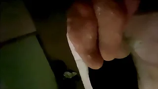 2&sol;2 Asian Palpate Parlor Nylon Footjob&period; She thinks I&rsquo;m watching porn on my phone but I&rsquo;m filming